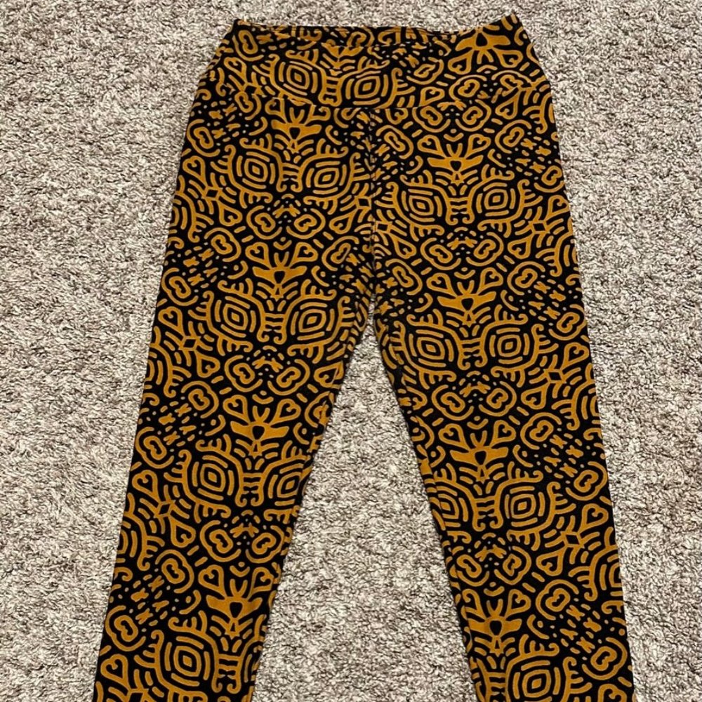 ***LuLaRoe*** OS Leggings/GoldBlack